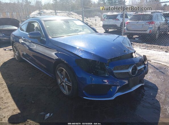 WDDWJ4KB7HF449624 2017 MERCEDES-BENZ C-CLASS Синий Передняя правая четверть