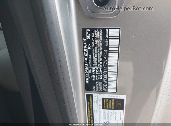 WDDWK8DB1KF799744 2019 MERCEDES-BENZ C-CLASS Серый Вид подкапотного пространства