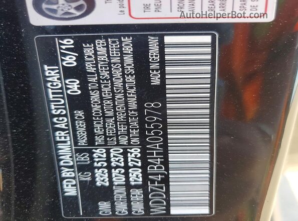 WDDZF4JB4HA055978 2017 MERCEDES-BENZ E Черный Вид подкапотного пространства