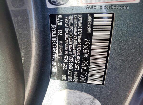 WDDZF4JB6HA082969 2017 MERCEDES-BENZ E Gray Vista del compartimento del motor