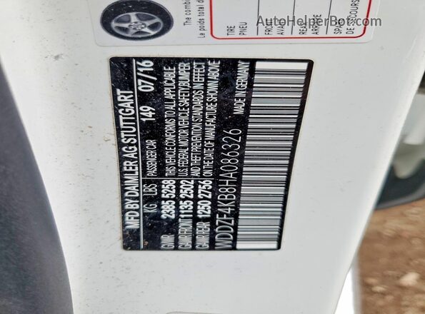 WDDZF4KB8HA086326 2017 MERCEDES-BENZ E White Вид підкапотного простору