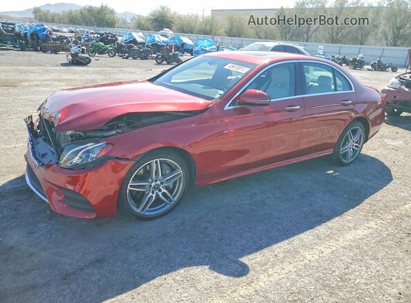 WDDZF6JB0KA675729 2019 MERCEDES-BENZ E Red წინა მარცხენა ხედი სამი მეოთხედიდან