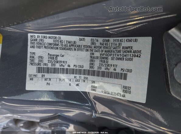 WF0DP3TH1G4113942 2016 FORD FOCUS RS Gray ძრავის განყოფილების ხედი