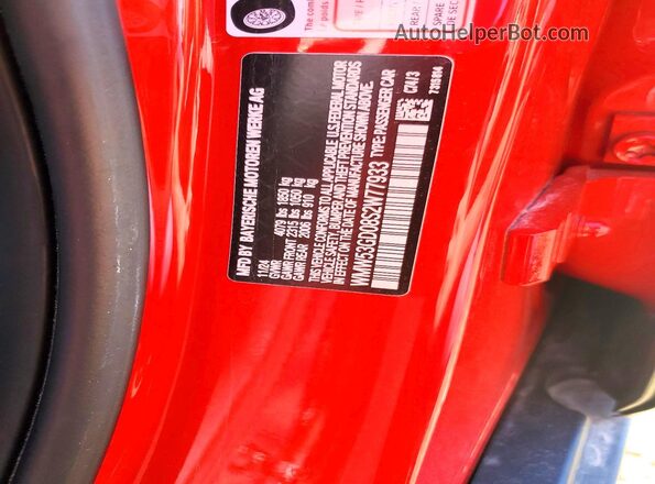 WMW53GD08S2W77933 2025 MINI COOPER Red VIN կոդի պիտակի տեսք
