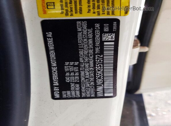 WMWLN9C55K2E51572 2019 MINI COOPER Кремовый Вид наклейки с VIN-кодом