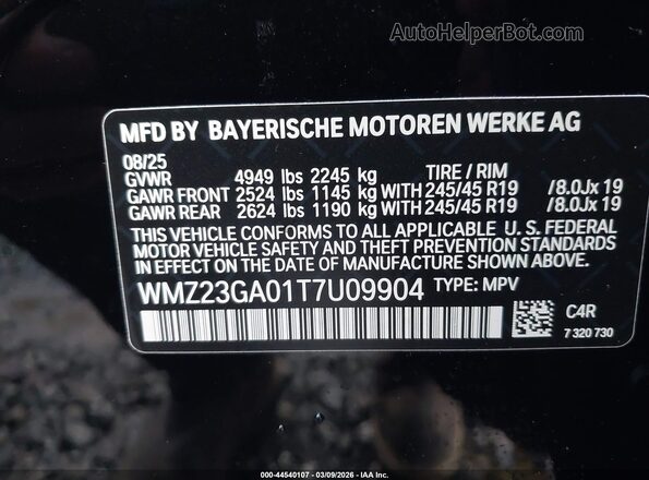 WMZ23GA01T7U09904 2026 MINI COUNTRYMAN Черный Вид подкапотного пространства