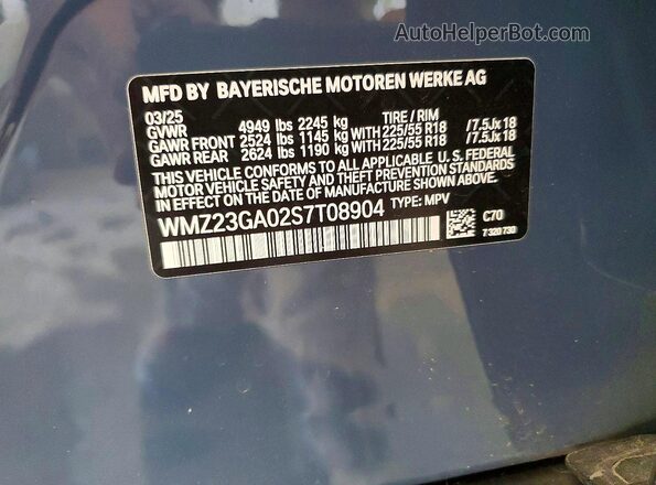 WMZ23GA02S7T08904 2025 MINI COUNTRYMAN Синий 