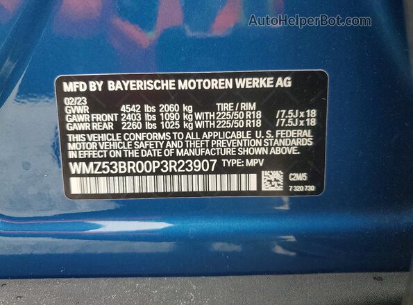 WMZ53BR00P3R23907 2023 MINI COOPER Blue Widok komory silnika
