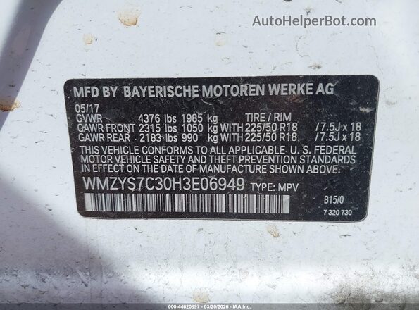 WMZYS7C30H3E06949 2017 MINI COUNTRYMAN White Widok komory silnika