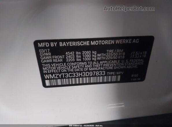 WMZYT3C33H3D97833 2017 MINI COUNTRYMAN Белый Вид подкапотного пространства