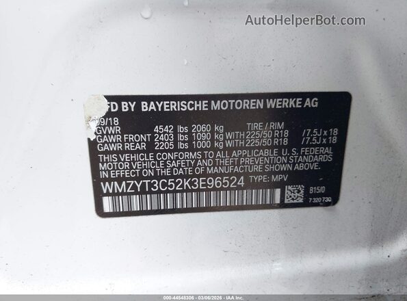 WMZYT3C52K3E96524 2019 MINI COUNTRYMAN Белый Вид подкапотного пространства