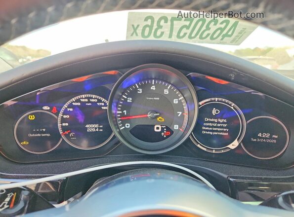 WP0AA2A79KL100477 2019 PORSCHE PANAMERA White Widok zestawu wskaźników