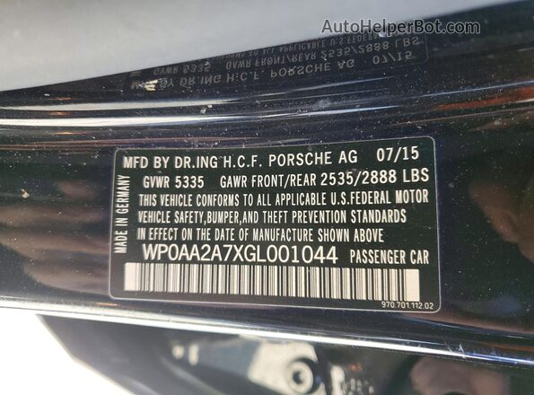WP0AA2A7XGL001044 2016 PORSCHE PANAMERA Black Вид підкапотного простору