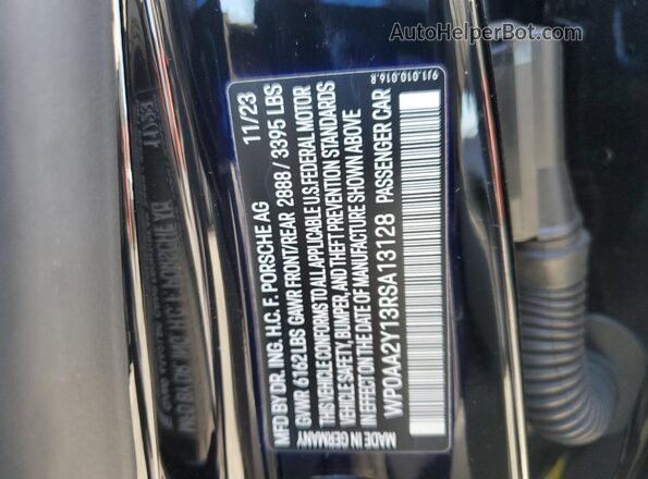 WP0AA2Y13RSA13128 2024 PORSCHE TAYCAN Черный Вид подкапотного пространства