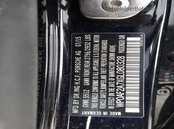 WP0AF2A7XGL080328 2016 PORSCHE PANAMERA Black Вид підкапотного простору