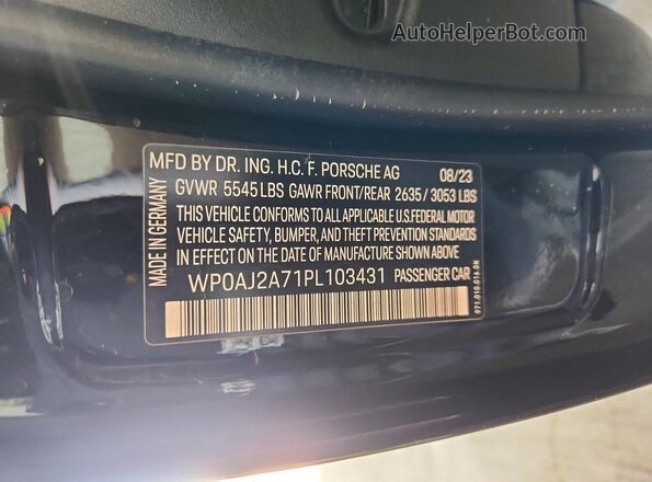 WP0AJ2A71PL103431 2023 PORSCHE PANAMERA Черный Вид подкапотного пространства