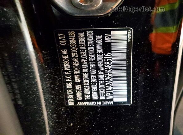 WP1AA2A26HKA88516 2017 PORSCHE CAYENNE Black Widok naklejki z numerem VIN