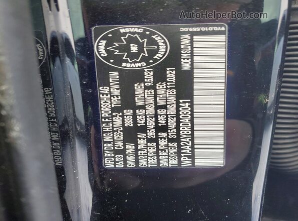WP1AA2AY8RDA03041 2024 PORSCHE CAYENNE Черный Панорамный вид салона 360°