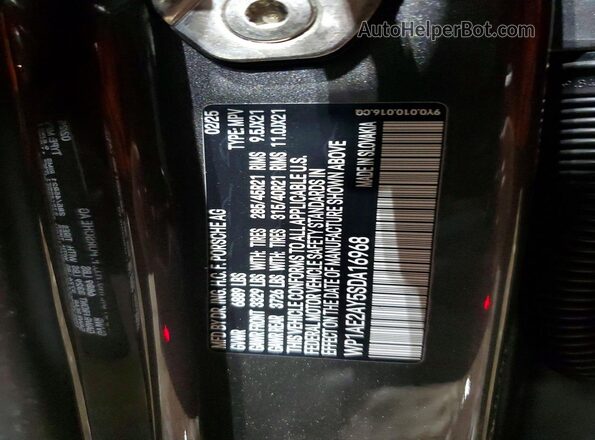 WP1AE2AY5SDA16968 2025 PORSCHE CAYENNE Charcoal VIN კოდის სტიკერის ხედი