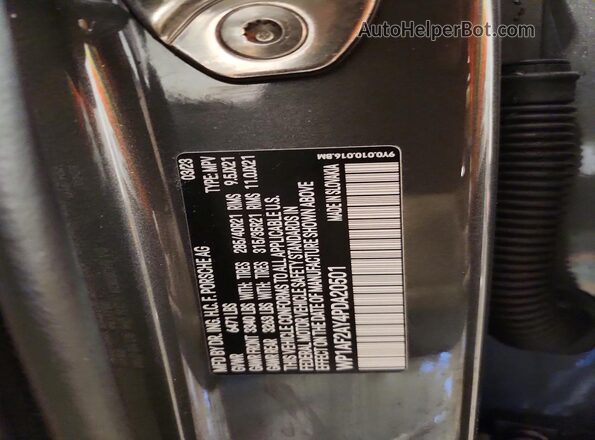 WP1AF2AY4PDA20501 2023 PORSCHE CAYENNE Gray VIN sticker view