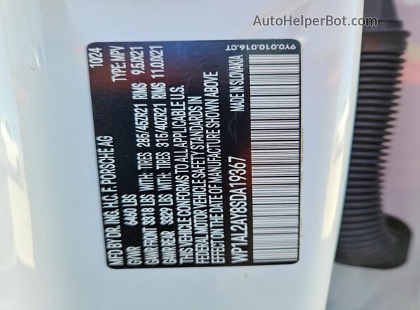 WP1AL2AY8SDA19367 2025 PORSCHE CAYENNE White ძრავის განყოფილების ხედი