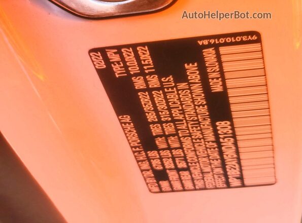WP1BE2AY5NDA51308 2022 PORSCHE CAYENNE White Widok wnętrza 360 stopni