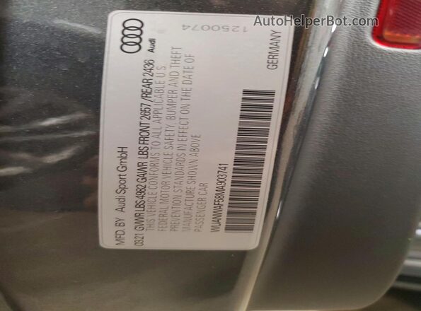 WUANWAF58MA903741 2021 AUDI RS5 Серый Вид подкапотного пространства