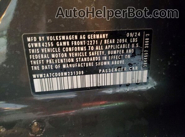 WVW2A7CD0RW231309 2024 VOLKSWAGEN GTI Угольный Вид подкапотного пространства