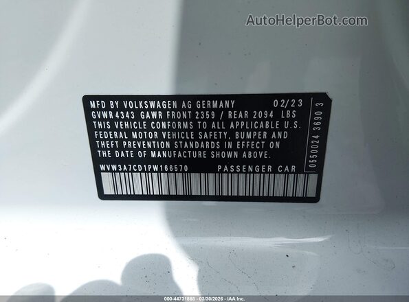 WVW3A7CD1PW166570 2023 VOLKSWAGEN GOLF Белый Вид подкапотного пространства