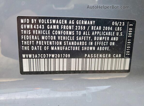 WVW3A7CD7PW201709 2023 VOLKSWAGEN GTI Gray Vista del compartimento del motor