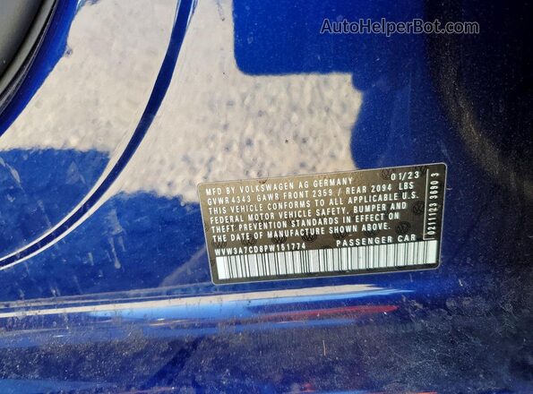 WVW3A7CD8PW151774 2023 VOLKSWAGEN GTI Blue Widok komory silnika