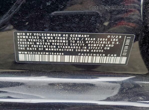 WVW3A7CDXPW154966 2023 VOLKSWAGEN GTI Black Widok komory silnika