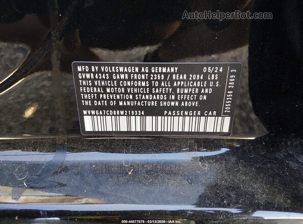 WVWGA7CD8RW219334 2024 VOLKSWAGEN GOLF Черный Вид подкапотного пространства
