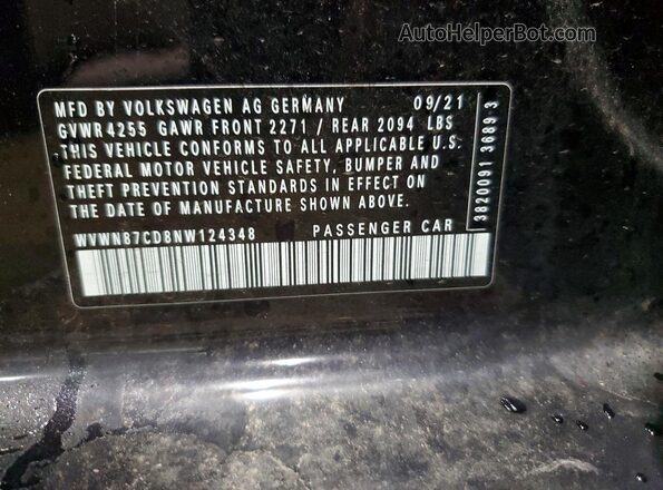 WVWN87CD8NW124348 2022 VOLKSWAGEN GTI Black Вид наклейки з VIN-кодом