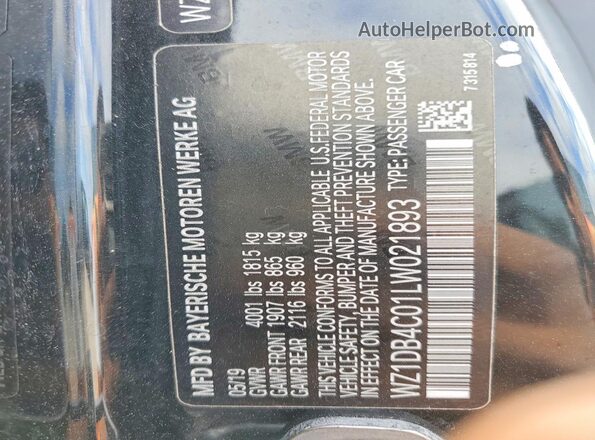 WZ1DB4C01LW021893 2020 TOYOTA GR Black Вид підкапотного простору