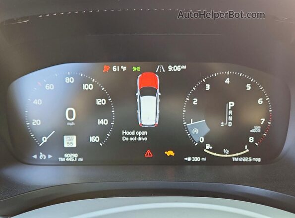 YV1102EL8L2391324 2020 VOLVO V60 Red Vista del cuadro de instrumentos