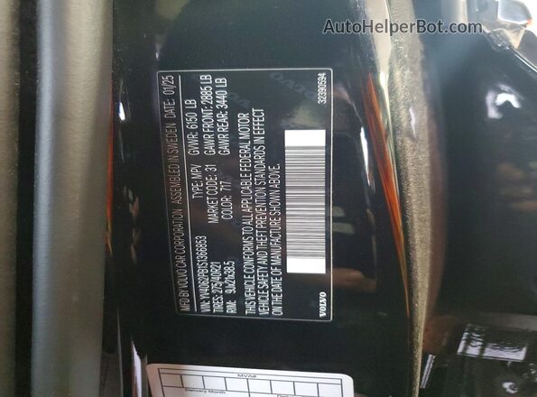 YV4062PB1S1366853 2025 VOLVO XC90 Black VIN კოდის სტიკერის ხედი