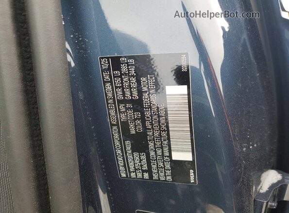 YV4062PJXT1474039 2026 VOLVO XC90 Синий Панорамный вид салона 360°