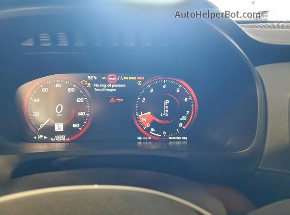 YV4A22PLXK1418229 2019 VOLVO XC90 White Instrument cluster view