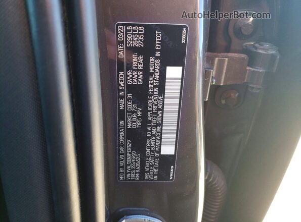 YV4L12DNXP1376217 2023 VOLVO XC60 Gray Widok naklejki z numerem VIN