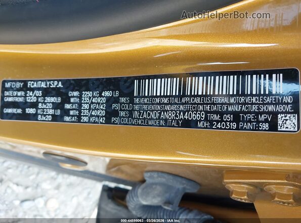 ZACNDFAN8R3A40669 2024 DODGE OTHER Желтый Вид подкапотного пространства