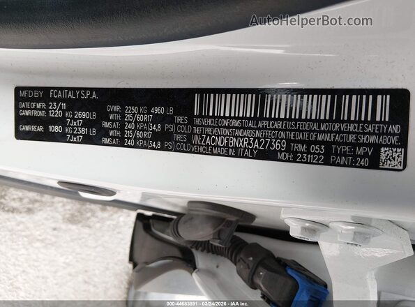 ZACNDFBNXR3A27369 2024 DODGE OTHER Белый Вид подкапотного пространства