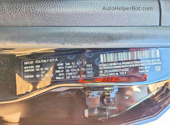 ZACNJABB6LPL42202 2020 JEEP RENEGADE Черный Вид подкапотного пространства