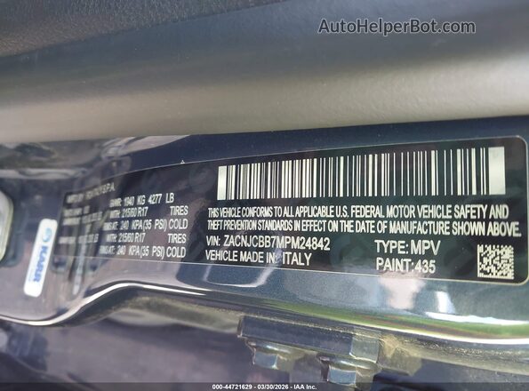 ZACNJCBB7MPM24842 2021 JEEP RENEGADE Синий Вид подкапотного пространства