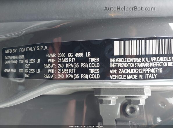 ZACNJDC12PPP40715 2023 JEEP RENEGADE Gray Widok komory silnika