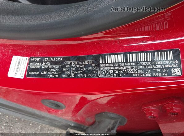 ZACPDFCW2R3A35529 2024 DODGE OTHER Red Вид підкапотного простору