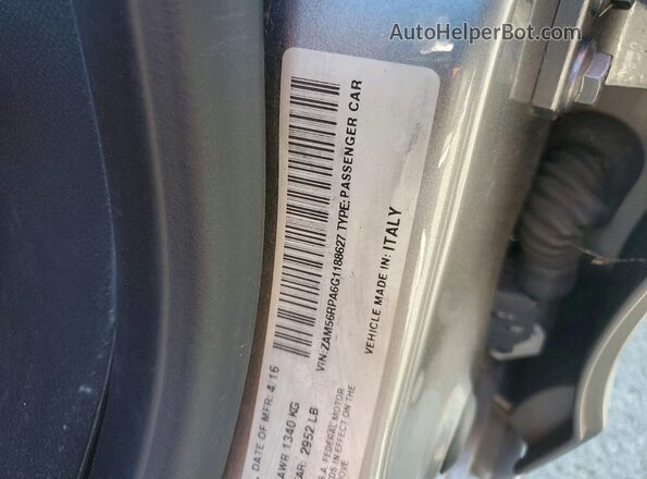 ZAM56RPA6G1188627 2016 MASERATI QUATTROPOR Charcoal Вид підкапотного простору