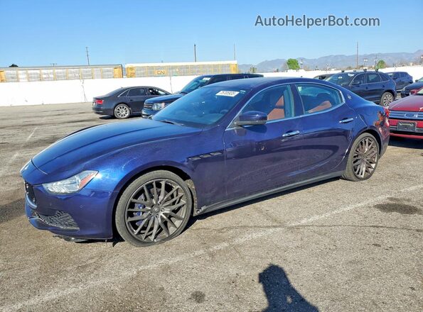 ZAM57RSS6H1218837 2017 MASERATI GHIBLI Blue Առջևի ձախ երեք քառորդ տեսարան