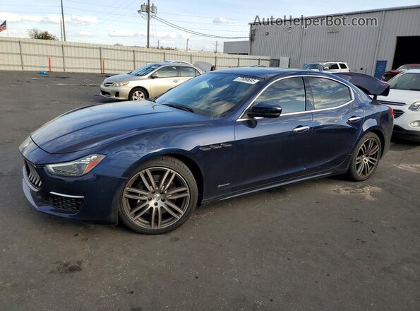 ZAM57YSL3K1319232 2019 MASERATI GHIBLI Blue Առջևի ձախ երեք քառորդ տեսարան