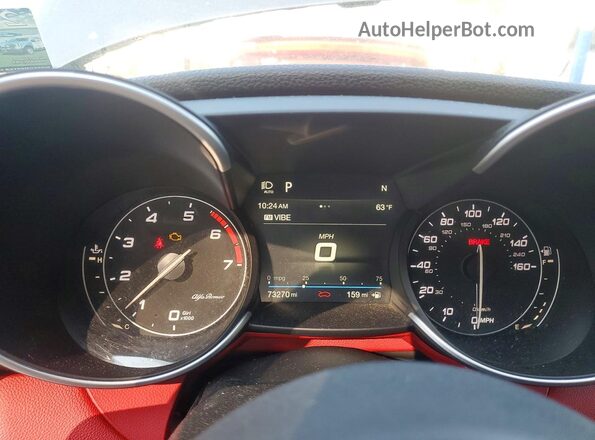 ZARFAMBN9K7605819 2019 ALFA ROMEO GIULIA Gray Widok zestawu wskaźników